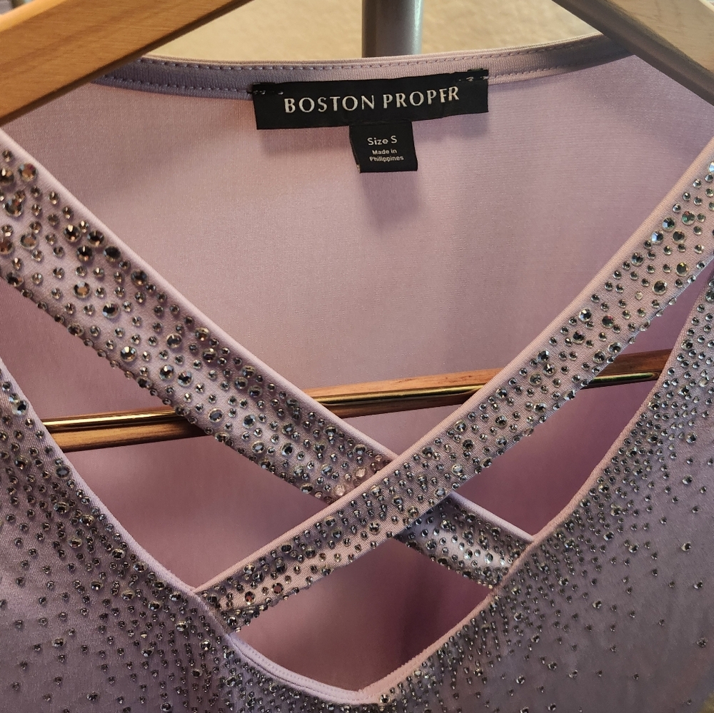 💝💝💝Boston Proper Lavender Crisscross V-Neck Long Sleeve Top💝💝💝 - Picture 3 of 5